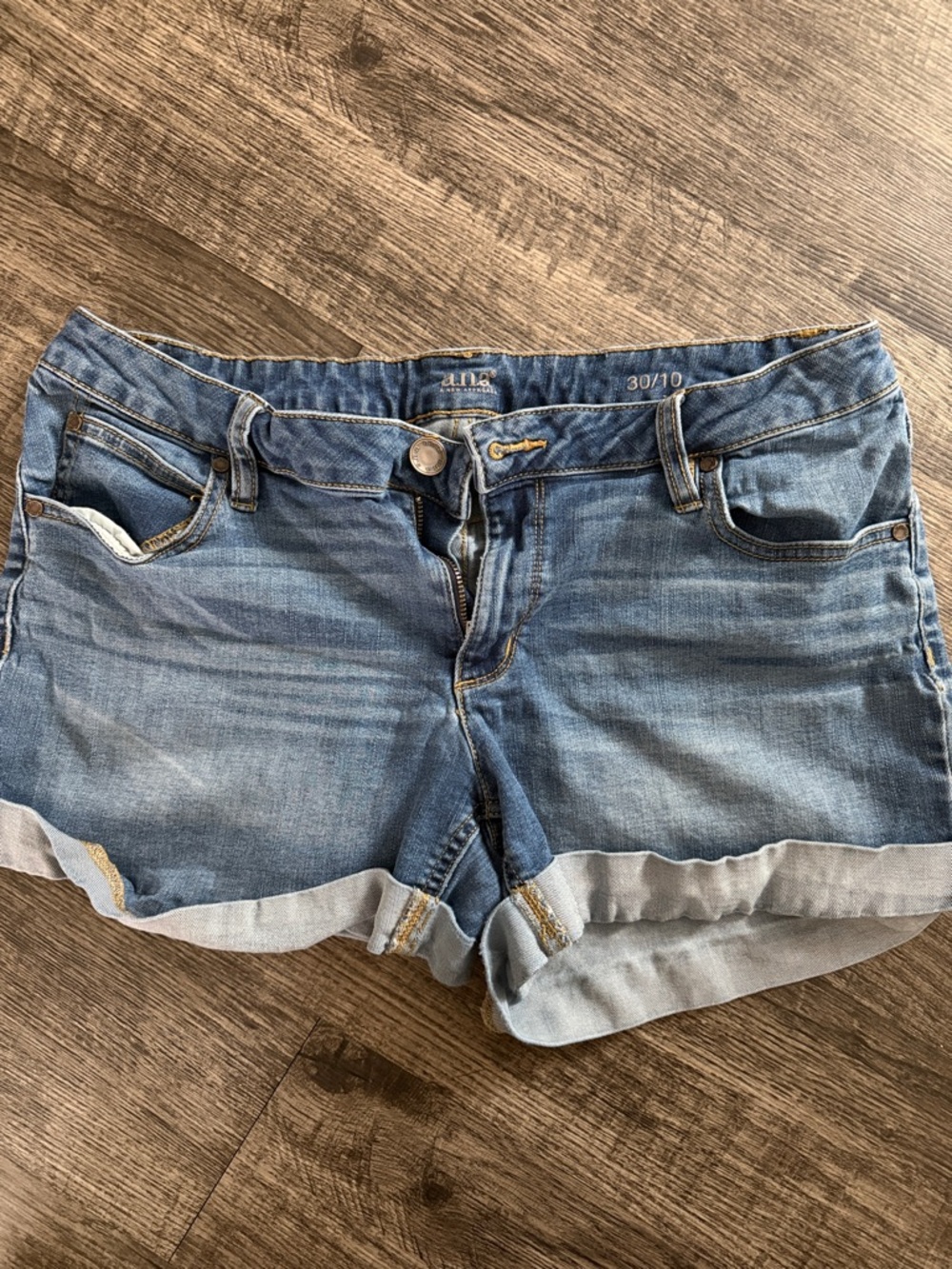 a.n.a Light Blue Denim Cuffed Jean Shorts